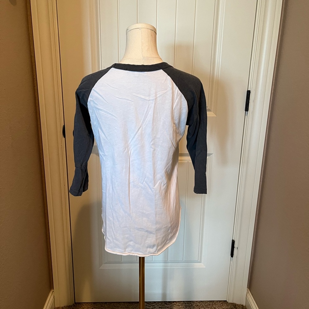 Junk Food Clothing #MomLife Raglan Tee - White and Black - Picture 5 of 6